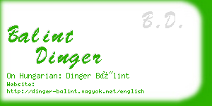 balint dinger business card